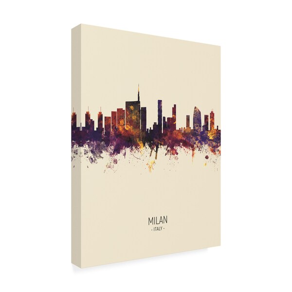 Michael Tompsett 'Milan Italy Skyline Portrait III' Canvas Art,24x32